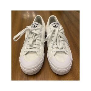 Adidas Nizza Platform Low Triple White Sneaker Womens US 9.5 Chunky Classic Shoe